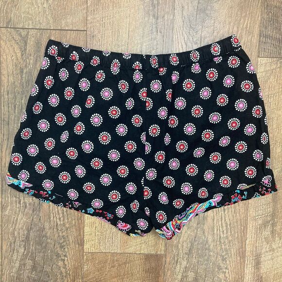 Vera Bradley‎ Loungewear Sleepwear Black Shorts 100% Cotton Abstract Floral sz S - Picture 4 of 10